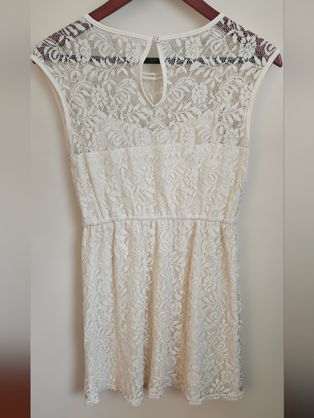 Vintage Cream Lace Mini Dress - Picture 3 of 7